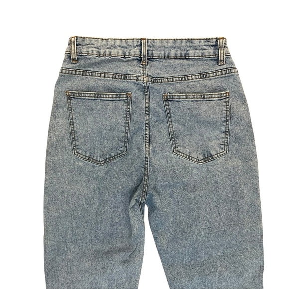 Cotton On Women's 8 Stretch Mom Washed Denim Blue Tapered Ankle Hi-Rise Jeans - Picture 3 of 4